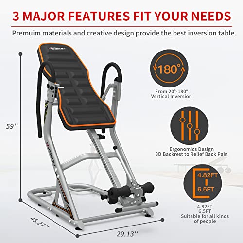 HARISON Heavy Duty Inversion Table for Back Pain Relief 350 LBS