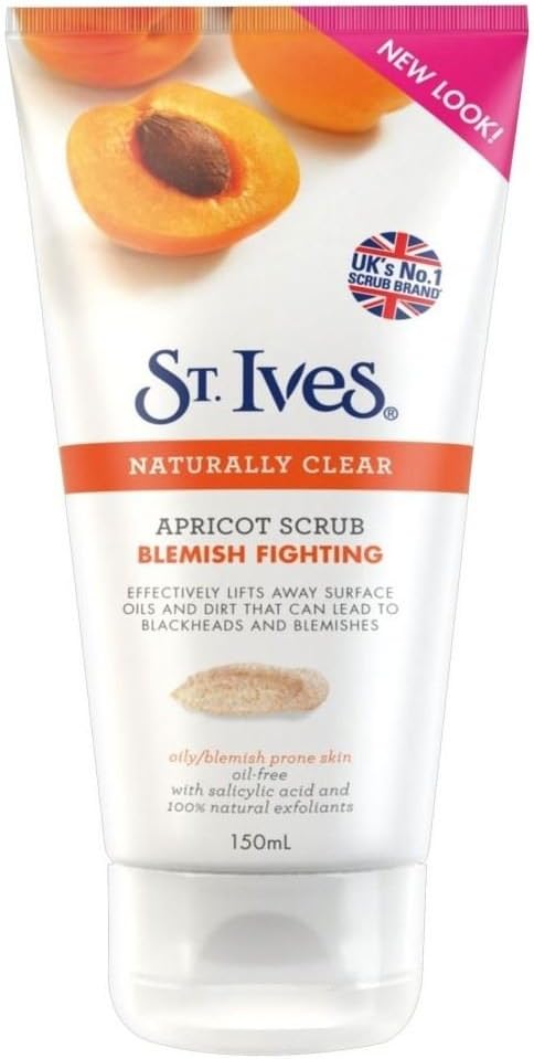 St. Ives Blemish Fighting Apricot Facial Scrub 150ml, black, 150 ml (Pack of 1)