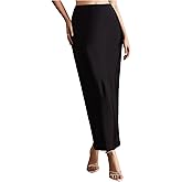winkbay Women's Elegant Satin Skirts High Waisted Fishtail Business Casual Maxi Dressy Skirts