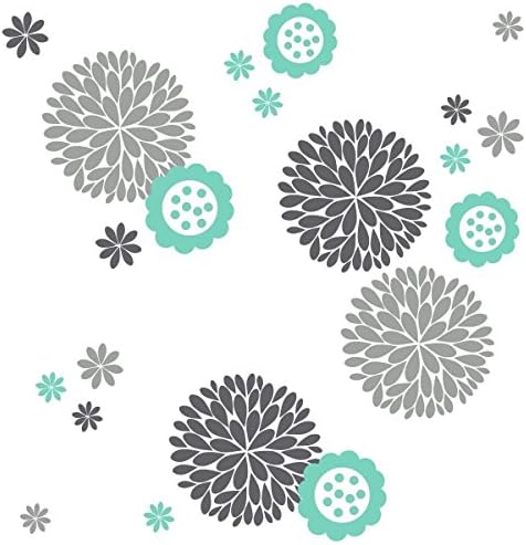 Nursery Wall Decor, Nursery Flower Decals, Fun Flowers Vinyl Wall Decal Package, Fun Flower &amp; Dalia Decal Sticker Set