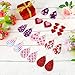 Caydo 12 Pieces Love Heart Pattern Printed Faux Leather Sheets for Valentine's Day Gift, Earrings Set for Making Hair Bows, Earrings and Bags Crafting (6.3inch x 8.3inch)