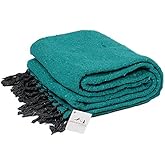Open Road Goods Handmade Solid Color Yoga Blanket - Thick Mexican Blanket or Throw - Made for Yoga!