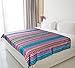 El Paso Designs Peyote Hippie Blanket Classic Mexican Style Falsa Stripe Pattern in Vivid Peyote Colors. Throw, Bed, Tapestry, or Yoga Blanket. Hand Woven Acrylic, 57