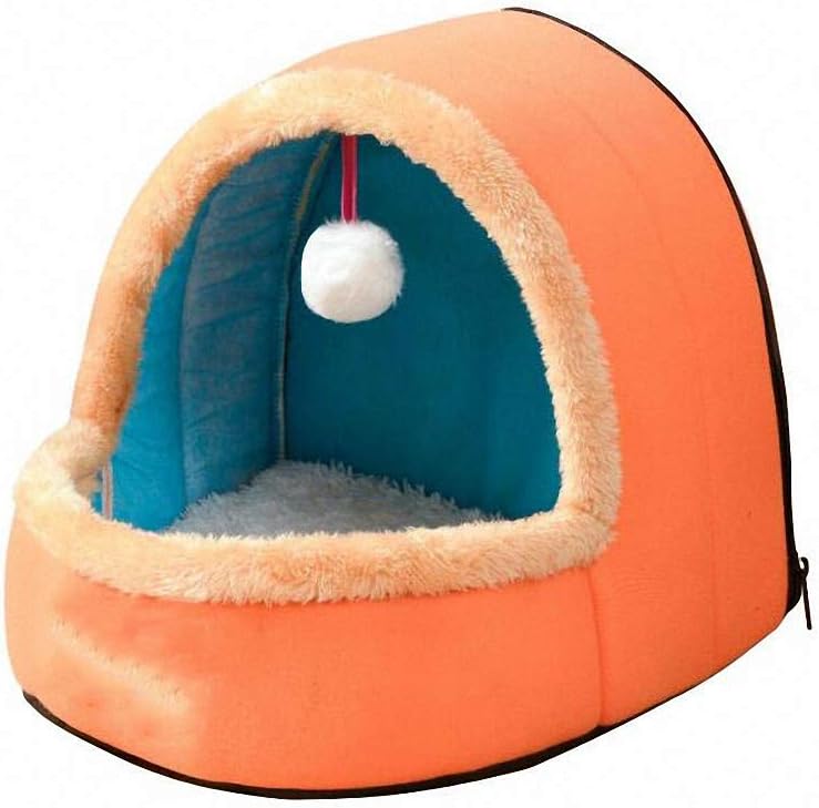 Hynsin Winter Yurt Shape Cattery Dog Bed Pet All Season Tent Cat Kennel Indoor Portable Travel Pets House Kennel Puppy Mat Pink S : Pet Supplies