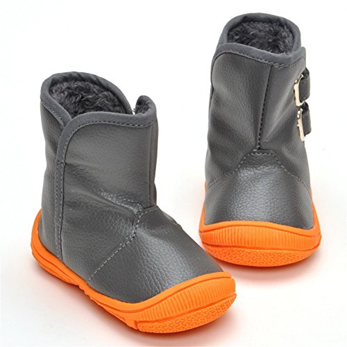 Fire Frog Baby Boys Snow Boots Toddler PU Leather Faux Fleece Soft