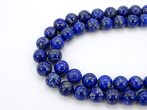 jennysun2010 Natural Lapis Lazuli Gemstone 8mm Smooth Round Loose 50pcs Beads 1 Strand for Bracelet Necklace Earrings Jewelry Making Crafts Design Healing