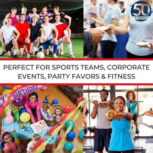 50 Strong Sports Squeeze Water Bottle Bulk Pack 24 Bottles 22 oz