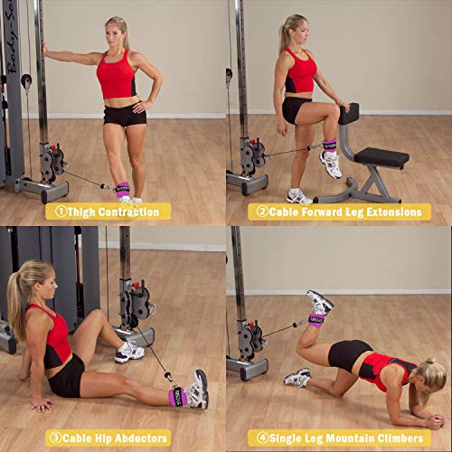 image for SYOSIN Ankle Straps for Cable Machines - Ankle Cuffs with Reinforced D