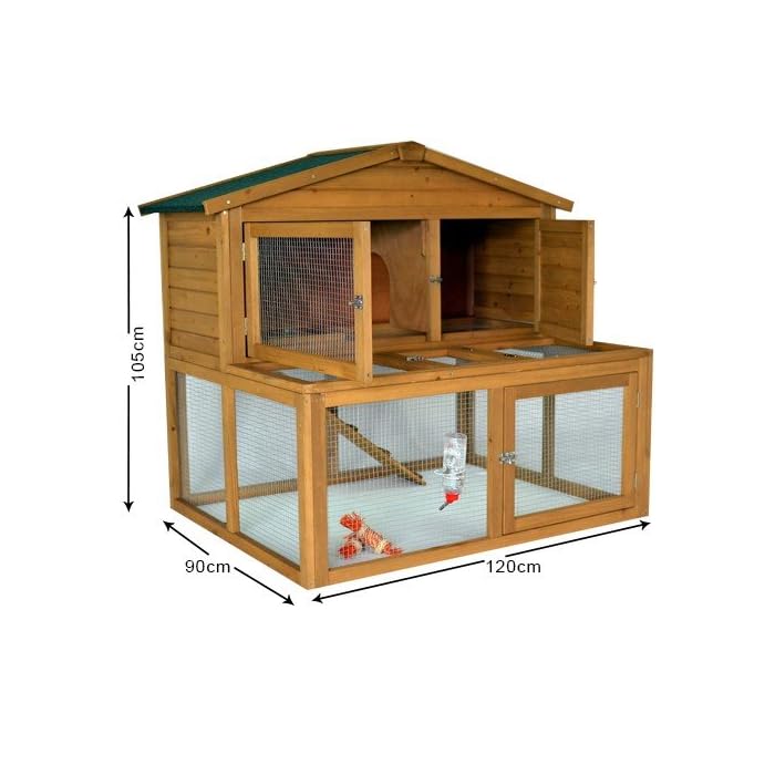 Buy The Pet House Co Rabbit Hutch/Guinea Pig Hutch 4ft x 3ft Double