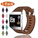 KingAcc Compatible Replacement Bands for Fitbit Ionic, Soft Silicone Fitbit Ionic Band with Metal Buckle Fitness Wristband Strap Women Men (1-Pack, Brown, Large)