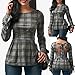 Tsmile Women Blouse Clearance Spring Summer Lattice Long Sleeve Tops Plaid Bowknot Backless T-Shirt (Gray, M)
