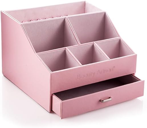 YONGJUN Kosmetische Aufbewahrungsbox Desktop-Finishing Mit Schublade Pu