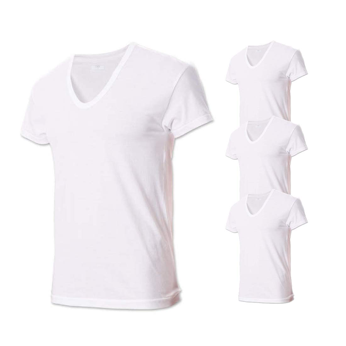 Try Men's Premium Basic Running Short Sleeve Undershirts 100% Cotton Multi Pack