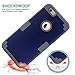 iPhone 6 Plus Cases,JDBRUIAN 3in1 Shield Series Heavy Duty Hybrid Hard PC Soft Silicone Combo Hybrid Defender High Impact Body Armor Box Case for iPhone 6 Plus/6S Plus(5.5inch) - Dark Blue & Gray