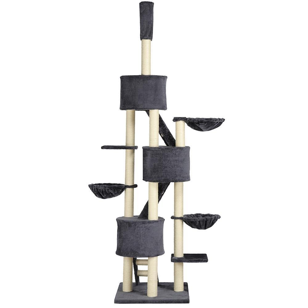 Yaheetech Huge Cat Tree Furniture Adjustable Height 92-106inch Gray