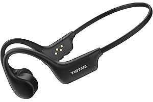Yistao Bone Conduction Headphones, Open Ear Headphones Wireless Earphones, 32GB MP3, 8 Hours Playtime, Bluetooth 5.3, IP68 Waterproof Earphones for Running and Fitness Workout - Black