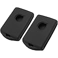 EYANBIS Silicone Key Fob Cover Fit for Volvo XC60 XC90 S90 V90 XC40 S60 V60 Polestar 2 3 Smart Key Fob | Car Accessories | Remote Key Protection Case - Black & Black