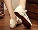 AvaCostume Embroidery Womens Classics Flats Rubber Sole Casual Shoes, Beige 37