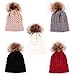 oenbopo Baby Winter Warm Knit Hat Infant Toddler Kid Crochet Fur Hairball Beanie Cap White