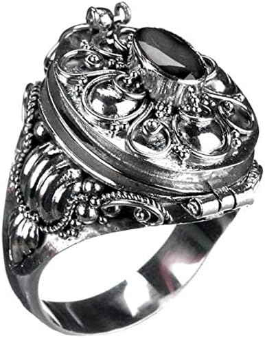 Poison Ring with Onyx 925 Silver Ring, Gothic, stone