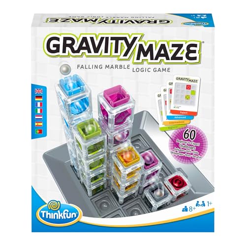 ThinkFun - Gravity Maze | Gift Child 8 Years | Board Games Kids 8 Years or Over | Marble Circuit | Marble Run Logica with 60 Challenges | Kids Games