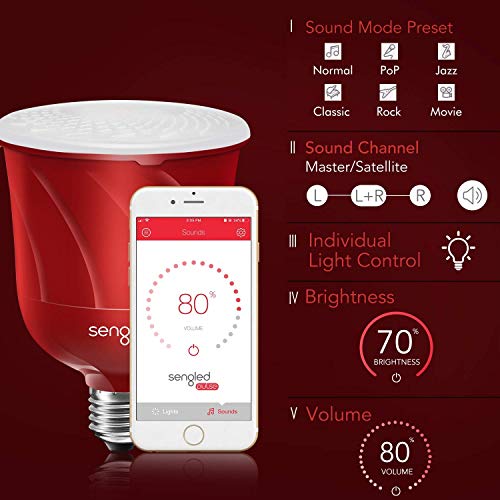 Sengled Pulse LED Smart Bulb with JBL Bluetooth Speaker, App Controlled Up to 8 BR30 LED Light