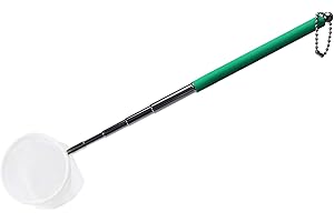 Upettools Fish Shrimp Skimming Net Fine Mesh Extendable Stainless Steel Handle Fishing Net for Aquarium Fish Tank Pond Creek