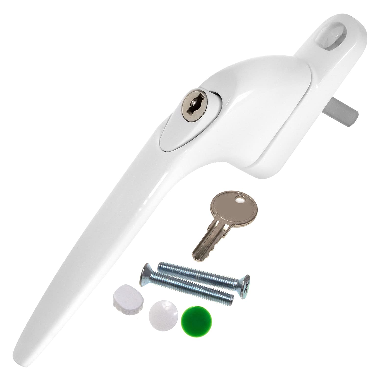 UPVC Universal Espag Window Handles - Key Locking for Double Glazing - White X10 (Pack of 10)