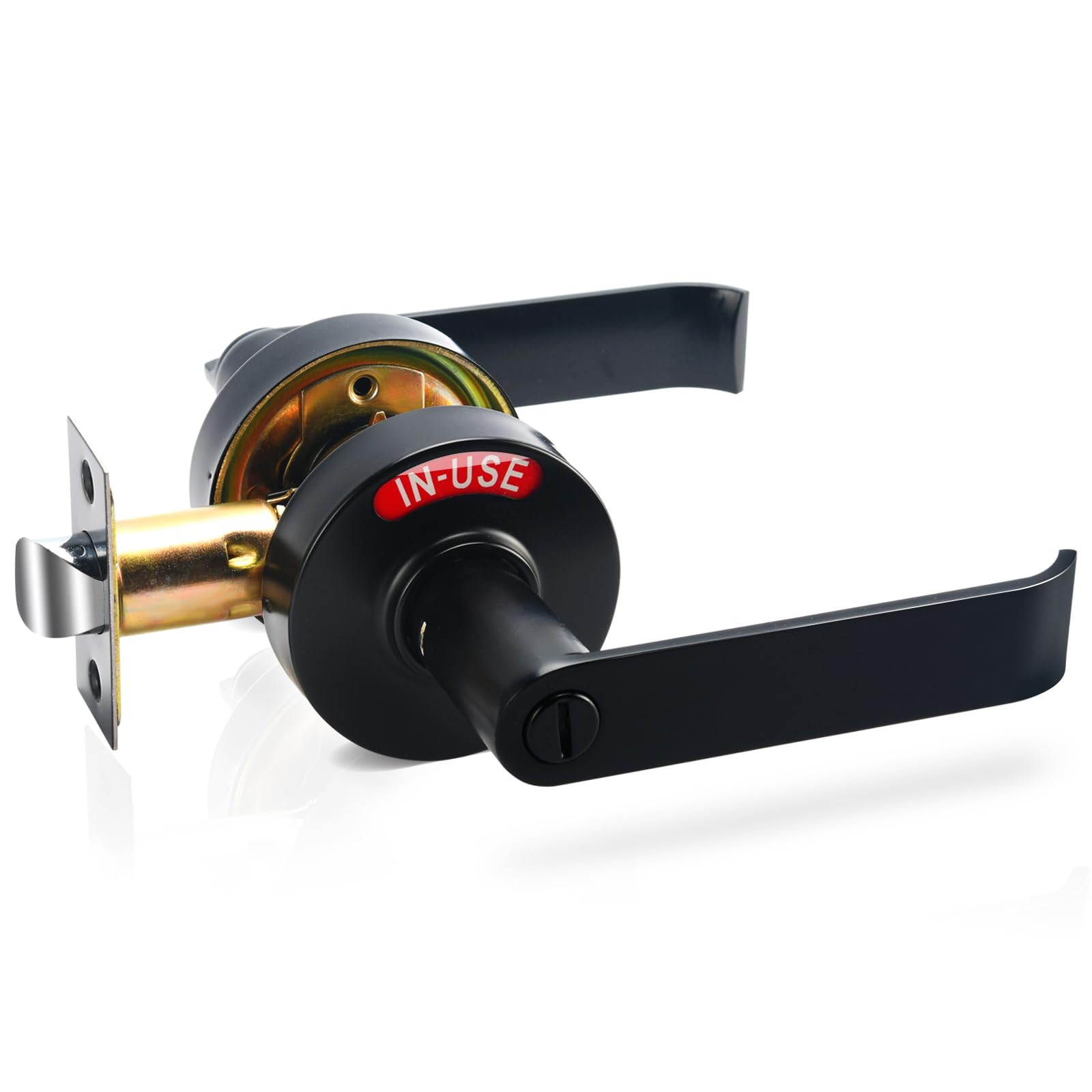 Photo 1 of Bathroom Privacy Indicator Handle Lock, Vacant Occupied Bathroom Lock Suitable for doors 1-3/8” to 1-3/4” thick with Large Indicator for Men Women Restroom In-use or Vacant, Occupied Sign for Bathroom