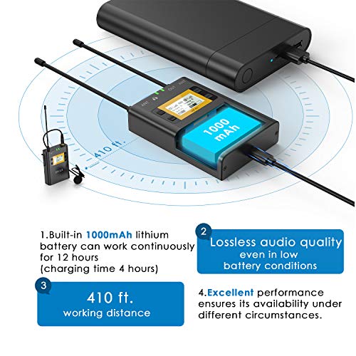 BALILA UHF 100channel Wireless Lavalier Microphone System for DSLR
