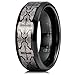 THREE KEYS JEWELRY 6MM Koa Wood Inlay White Tungsten Ring 8MM Tungsten Wedding Band Laser Celtic Crosses