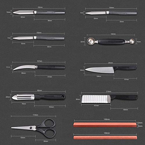 COVVY 18PCS Kitchen Vegetable Food Fruit Cake Carving Knife Set Culinary Carving Peeling Tool Kit/w Portable Carrying Case - Thumbnail 3
