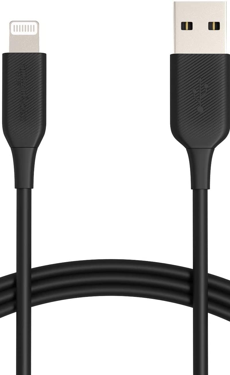 Amazon Basics Lightning to USB-A Cable - MFi Certified iPhone Charger, Black, 0.9 m