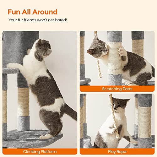 FEANDREA Cat Tree, Large Cat Tower, 64.6 Inches, Cat Activity Center