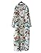 Yesno TA4 Women Long Button-Down Foral Tops Blouse Shirts Dress Casual 100% Cotton