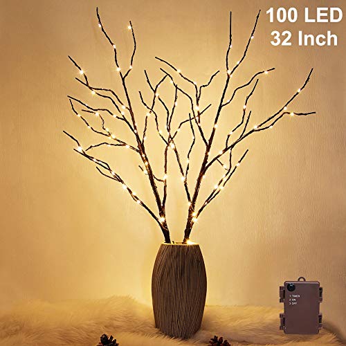 LED Artificial Silver Willow Branches