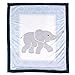 Luvable Friends Unisex Baby Plush Blanket with Sherpa Back, Blue Elephant, One Size