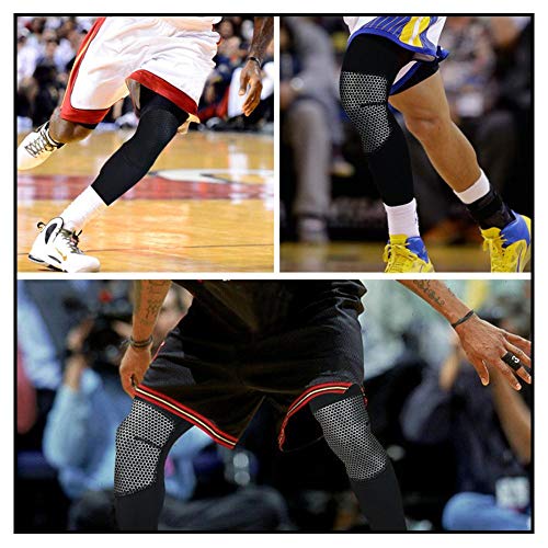 Sports Knee Pads Knee Brace Support Compression Sleeves Lengthened Breathable Thigh Calf Protection Leg Foot Support, Basketball Football Climbing Protective Gear Impact Kneepad - Thumbnail 3