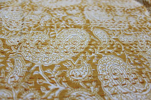 Mango Gifts Kantha Work Bedspread Queen Size Block Print 100%Cotton Gudari