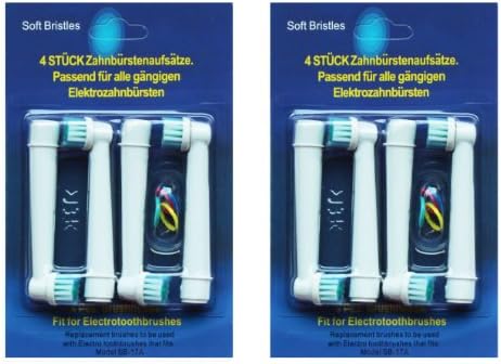 Braun Oral-B EB17-4 Precision Clean Compatible Replacement Soft Bristles Electric Toothbrush Heads - 8 Pack