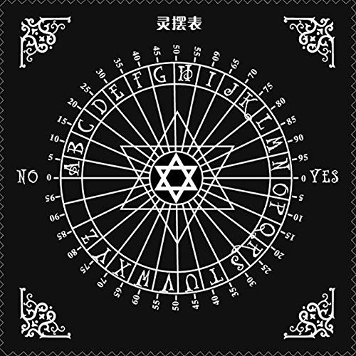 angwang Tarot Tablecloth,30x30cm Tarot Tablecloth Pendulum Magic Pentacle Runes Tarot Altar Table Cloth Divination Tarot Card Pad Black