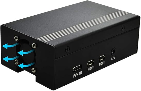 Amazon Com Eleduino Raspberry Pi 4 Metal Case With Fan Black Computers Accessories