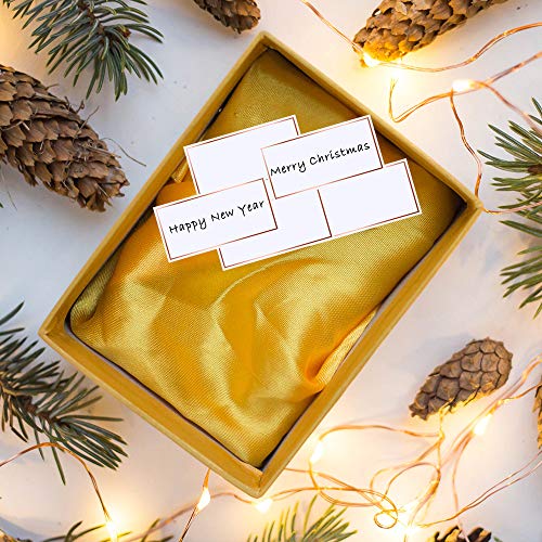 Exquiss 50 Pcs Rose Gold Foil Border Place Cards Name Tags Seating Cards Blank Place Cards White Cards Perfect for Wedding Party Birthday Baby Shower Event - 4 x 2 inches