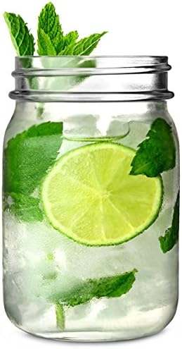 Mason Drinking Jar Tumblers 20oz / 568ml - Set of 4 - Empty Jam Jars for Home Brew, Transparent, 4 Count (Pack of 1)