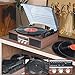 Record Player with Speakers Vintage Turntable 3-Speed Bluetooth Vinyl Record Player Support FM Stereo Radio with Clear Channel Screen Audio Output Retro Brown Wood 2020 Upgraded