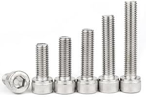 Hmevsafinect 10 Pcs M6 x 45mm Socket Head Cap Screws Bolts, Stainless Steel 18-8 (304), Bright Finish, Fully Threaded, Allen 