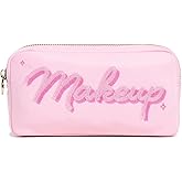 Stoney Clover Lane Women's Makeup Embroidered Small Pouch, Flamingo, Pink, One Size