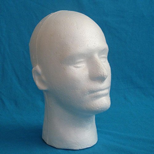 Male Styrofoam Mannequin Manikin Head Model Anshinto Foam Wig Hair Glasses Display (A) - Thumbnail 5