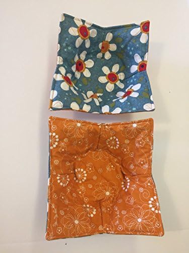 Pop Daisy, Stitch Floral, gift,handmade,Hot Cold Bowl Cozy,Microwave Bowl Cozie,Fabric Trivet, Hot pad, Pot Holder,Cotton Fabric, Reversible