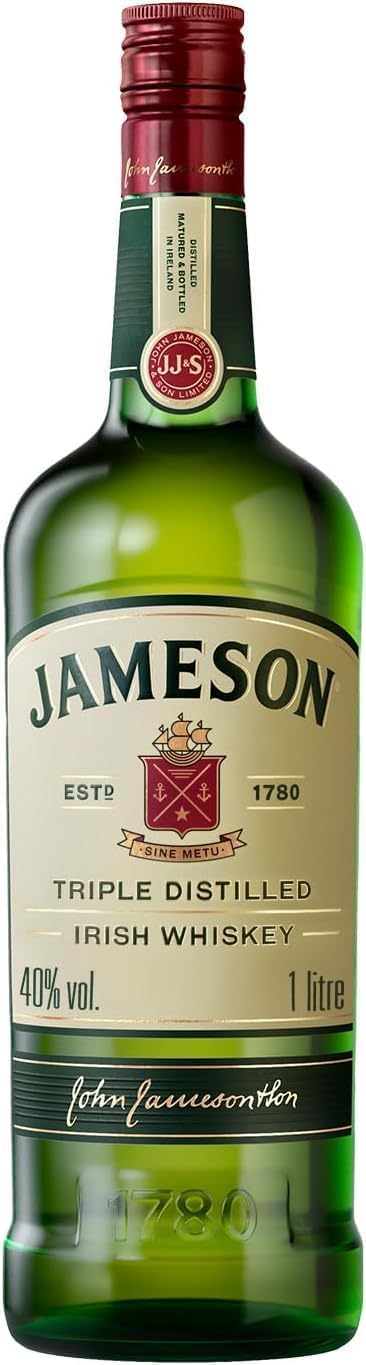 Jameson Irish Whiskey, Blended Irish Spirit aus feinen, dreifach destillierten Pot Still und Grain Whiskeys, Milder und zeitloser Genuss aus Irland, 1 x 1 l